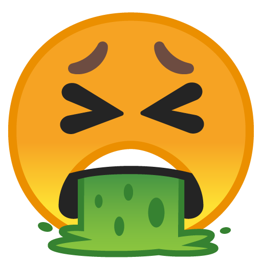Face Vomiting as drawn by Google in Android 10.0