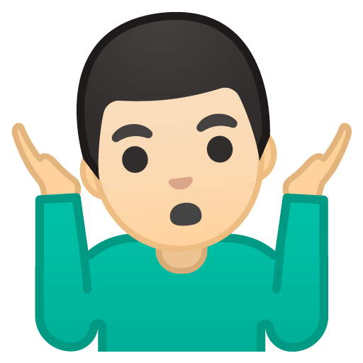 Man Shrugging: Light Skin Tone, the previous design