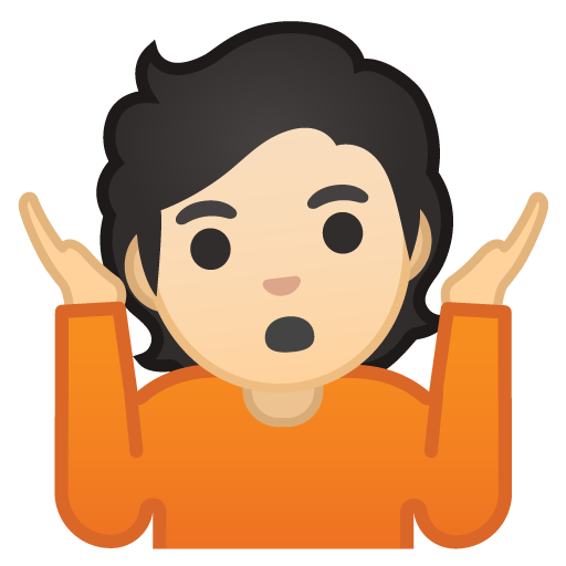 Person Shrugging: Light Skin Tone, the design in this release