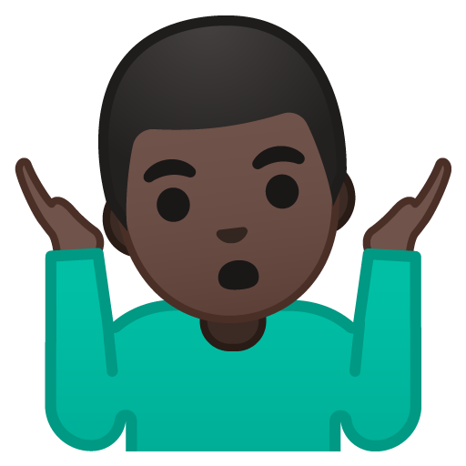 Man Shrugging: Dark Skin Tone, the previous design