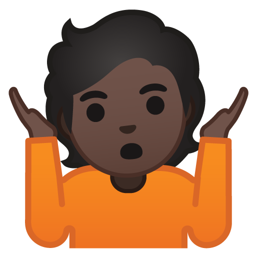 Person Shrugging: Dark Skin Tone, the design in this release