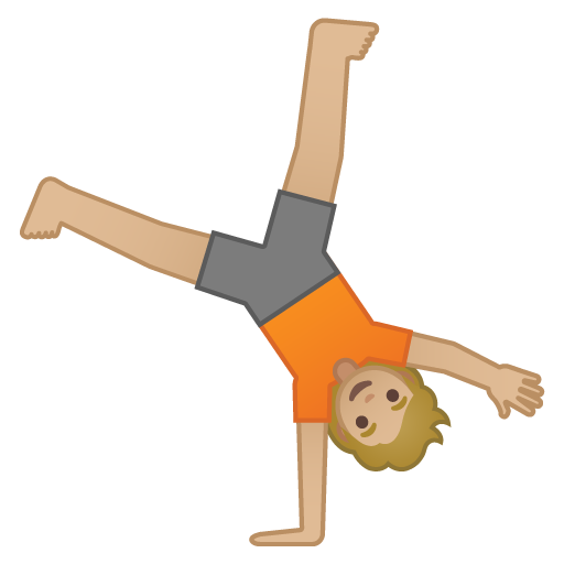 Person Cartwheeling: Medium-Light Skin Tone, the design in this release