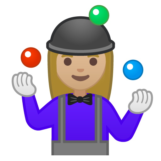 Woman Juggling: Medium-Light Skin Tone, the design in this release