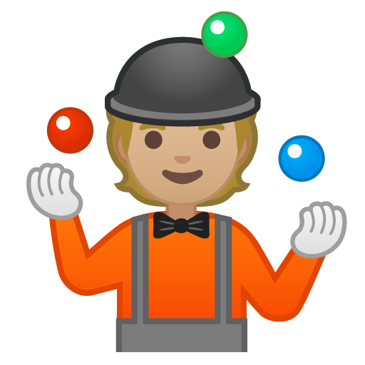 Person Juggling: Medium-Light Skin Tone, the design in this release