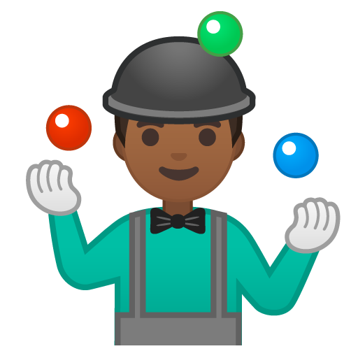 Man Juggling: Medium-Dark Skin Tone, the design in this release