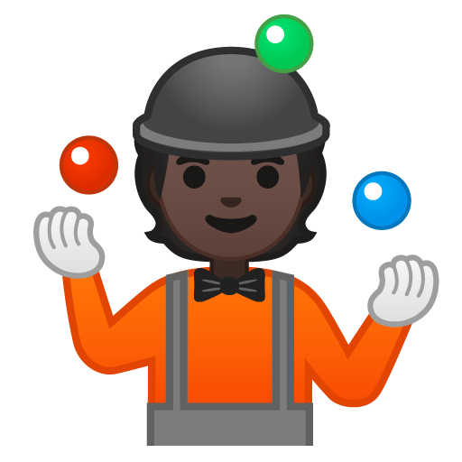 Person Juggling: Dark Skin Tone, the design in this release