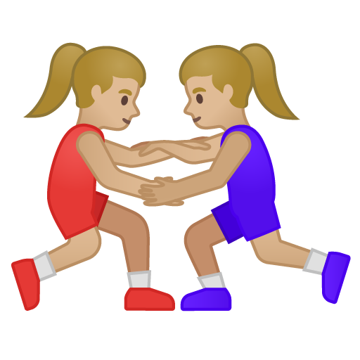 Women Wrestling: Medium-Light Skin Tone, the design in this release