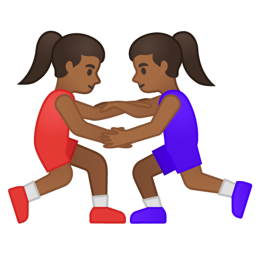 Women Wrestling: Medium-Dark Skin Tone, the design in this release