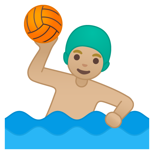 Man Playing Water Polo: Medium-Light Skin Tone, the design in this release