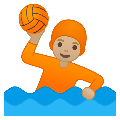 Person Playing Water Polo: Medium-Light Skin Tone, the design in this release