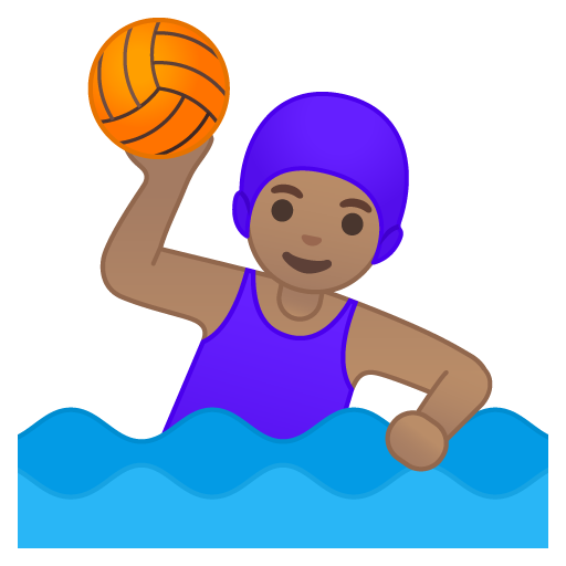 Woman Playing Water Polo: Medium Skin Tone, the design in this release