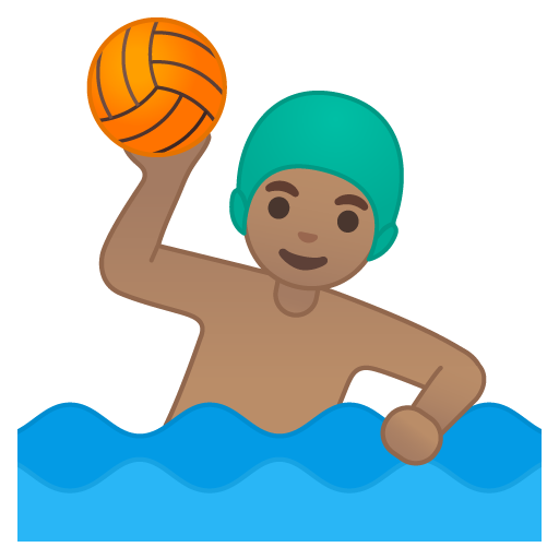 Man Playing Water Polo: Medium Skin Tone, the design in this release