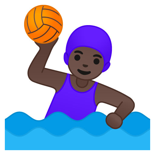 Woman Playing Water Polo: Dark Skin Tone, the design in this release