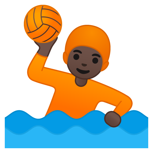 Person Playing Water Polo: Dark Skin Tone, the design in this release