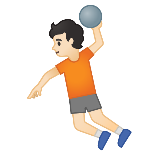Person Playing Handball: Light Skin Tone, the design in this release