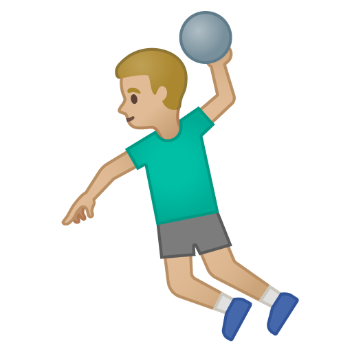Man Playing Handball: Medium-Light Skin Tone, the design in this release