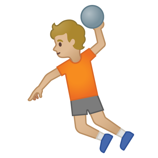 Person Playing Handball: Medium-Light Skin Tone, the design in this release