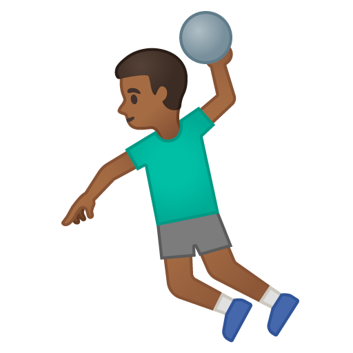 Man Playing Handball: Medium-Dark Skin Tone, the design in this release