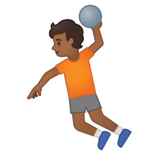 Person Playing Handball: Medium-Dark Skin Tone, the design in this release