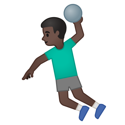 Man Playing Handball: Dark Skin Tone, the design in this release