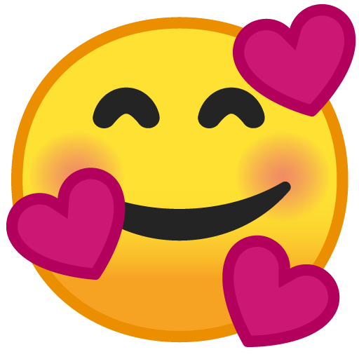 Smiling Face with Hearts, the previous design