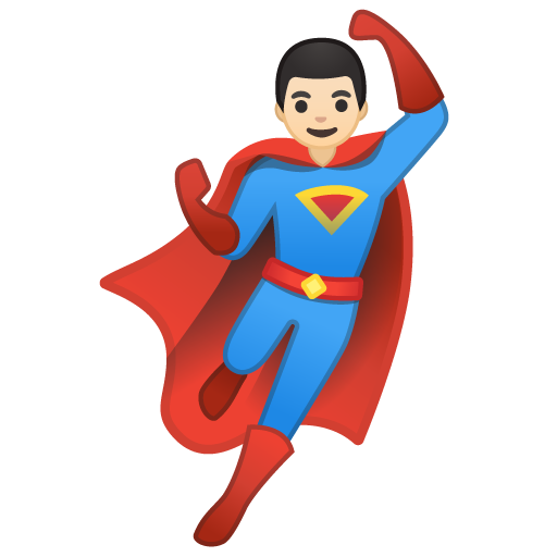 Man Superhero: Light Skin Tone, the design in this release