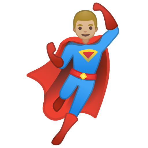Man Superhero: Medium-Light Skin Tone, the design in this release
