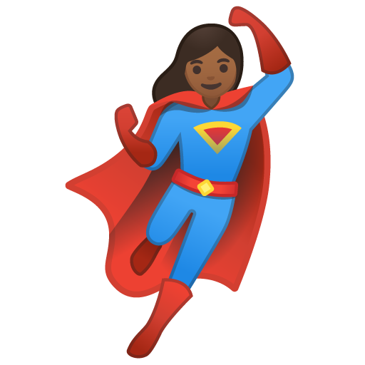 Woman Superhero: Medium-Dark Skin Tone, the design in this release