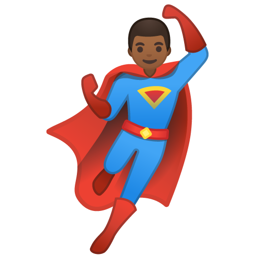 Man Superhero: Medium-Dark Skin Tone, the design in this release