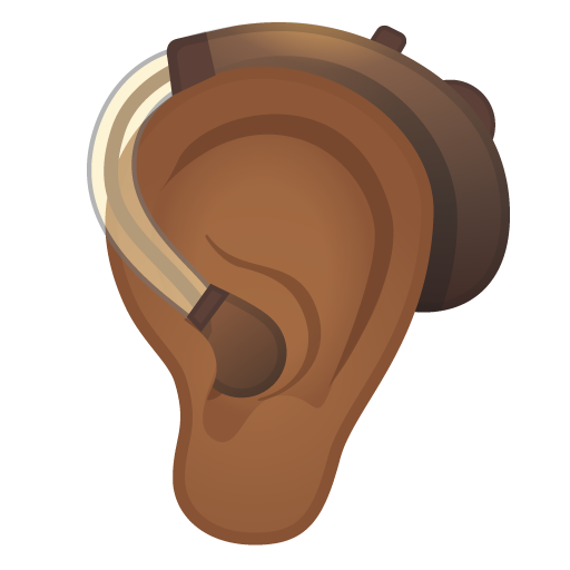 Ear with Hearing Aid: Medium-Dark Skin Tone, the design in this release