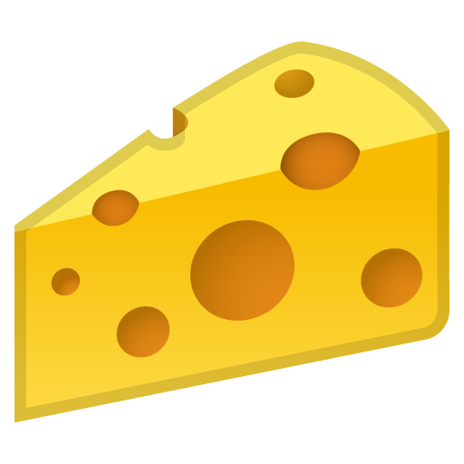Cheese Wedge as drawn by Google in Android 10.0