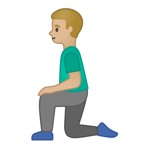 Man Kneeling: Medium-Light Skin Tone, the design in this release