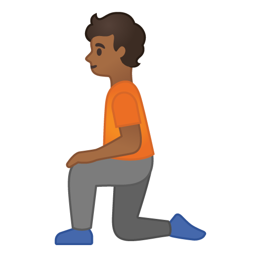Person Kneeling: Medium-Dark Skin Tone, the design in this release