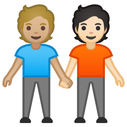 People Holding Hands: Medium-Light Skin Tone, Light Skin Tone, the design in this release