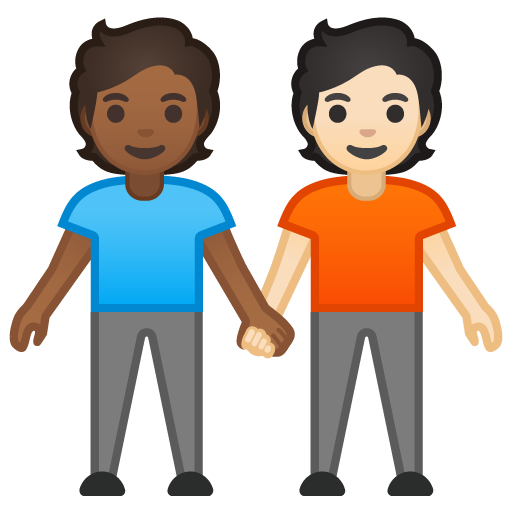 People Holding Hands: Medium-Dark Skin Tone, Light Skin Tone, the design in this release