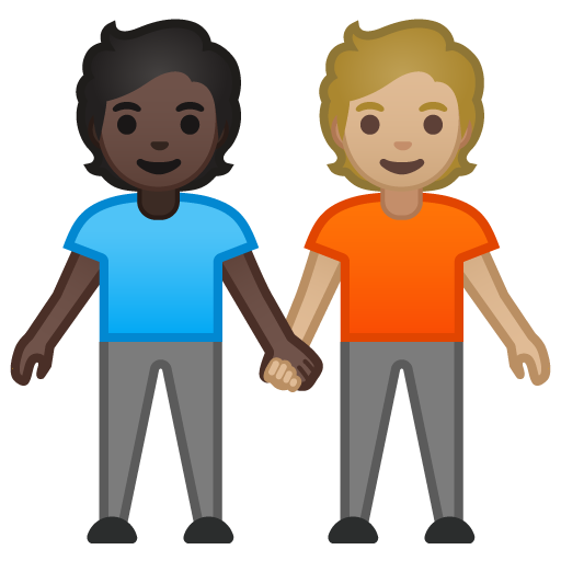People Holding Hands: Dark Skin Tone, Medium-Light Skin Tone, the design in this release