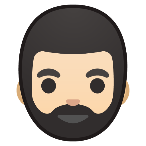 Person: Light Skin Tone, Beard, the previous design