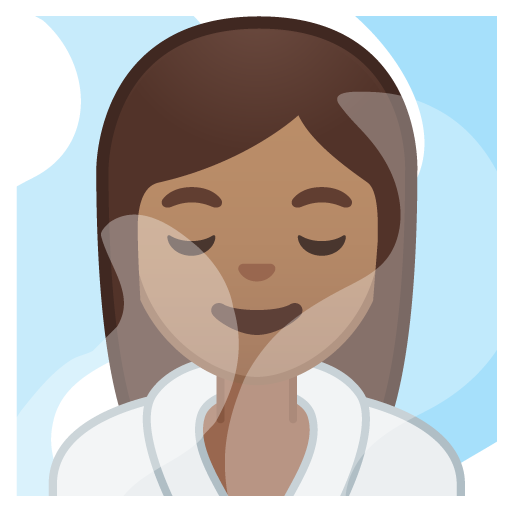 Woman in Steamy Room: Medium Skin Tone, the design in this release
