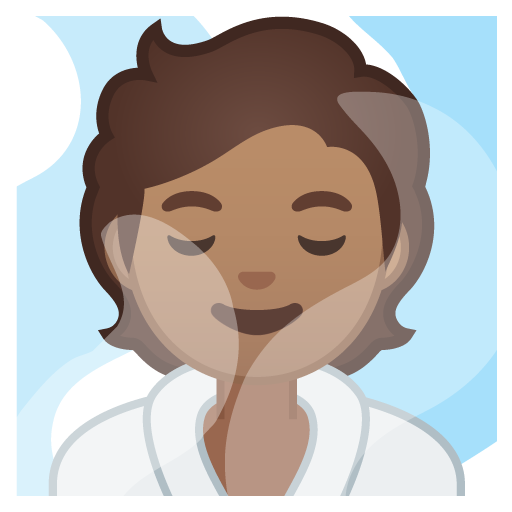 Person in Steamy Room: Medium Skin Tone, the design in this release