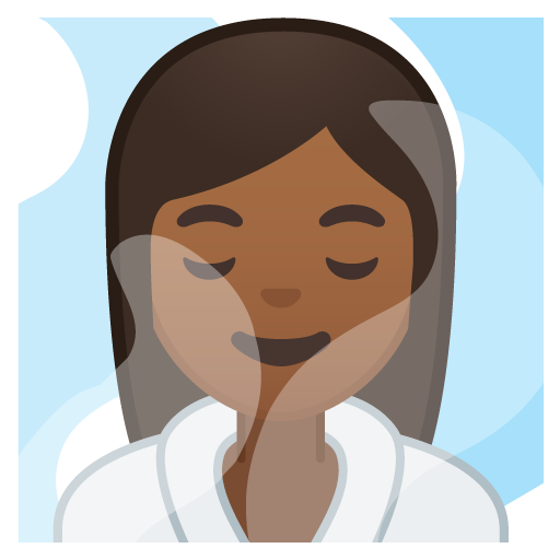 Woman in Steamy Room: Medium-Dark Skin Tone, the design in this release