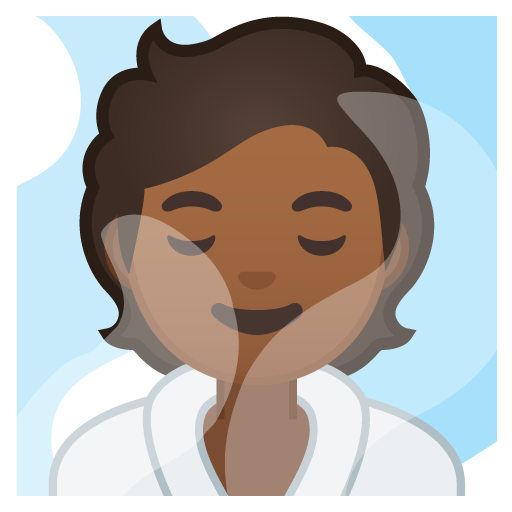 Person in Steamy Room: Medium-Dark Skin Tone, the design in this release