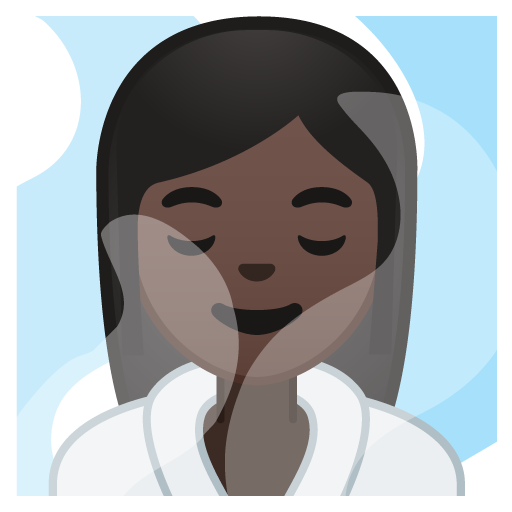 Woman in Steamy Room: Dark Skin Tone, the design in this release