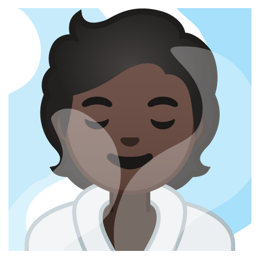 Person in Steamy Room: Dark Skin Tone, the design in this release