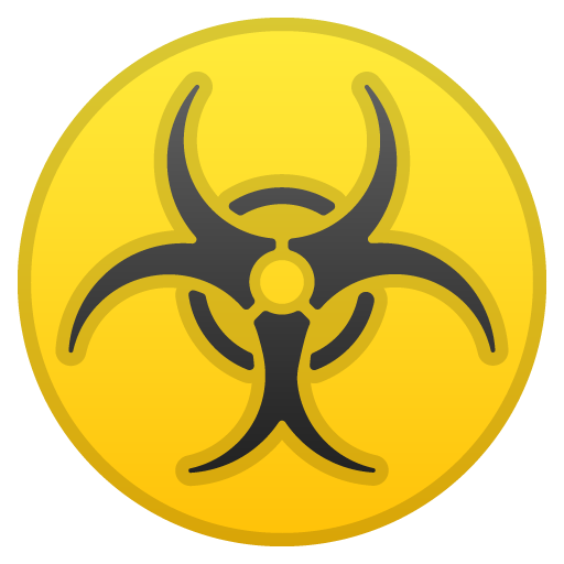 Biohazard as drawn by Google in Android 10.0