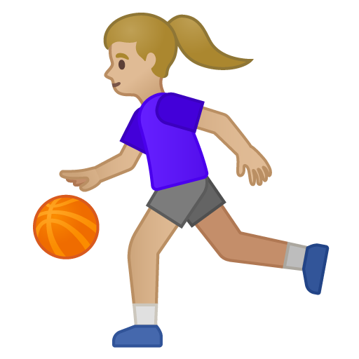 Woman Bouncing Ball: Medium-Light Skin Tone, the design in this release