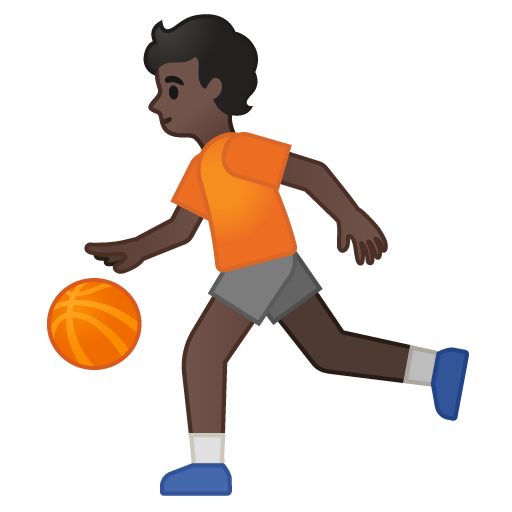 Person Bouncing Ball: Dark Skin Tone, the design in this release