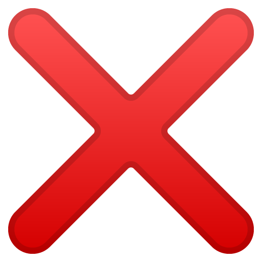 Cross Mark as drawn by Google in Android 10.0