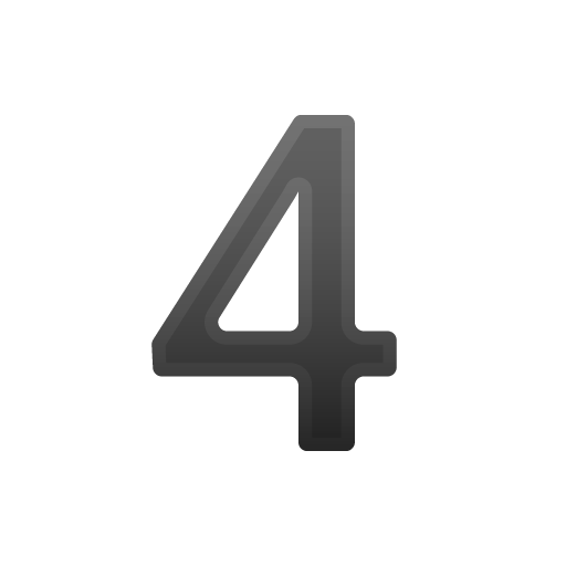 Digit Four as drawn by Google in Android 10.0