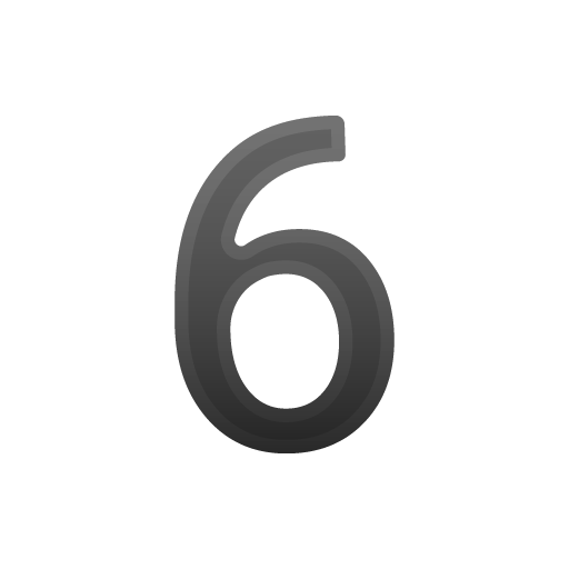 Digit Six as drawn by Google in Android 10.0