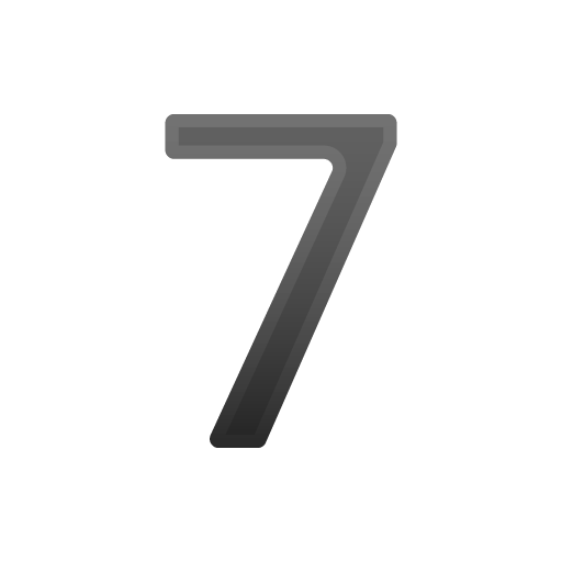 Digit Seven as drawn by Google in Android 10.0